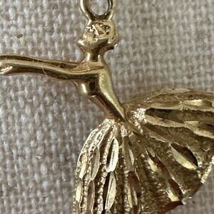 Solid 14K Yellow Gold Ballerina Pendant for necklace - Elegant Women’s Jewelry